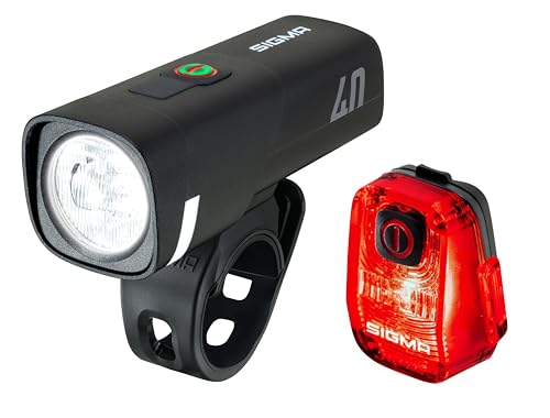 SIGMA LED Fahrradlicht Set Aura 40/ Hiro 10 | StVZO zugelassenes, akkubetriebenes Vorderlicht und Rücklicht | wetterfestes, wiederaufladbares Beleuchtungsset mit USB-C SIGMA LED Fahrradlicht Set Aura 40/ Hiro 10 | StVZO zugelassenes, akkubetriebenes Vorderlicht und Rücklicht | wetterfestes, wiederaufladbares Beleuchtungsset mit USB-C von SIGMA