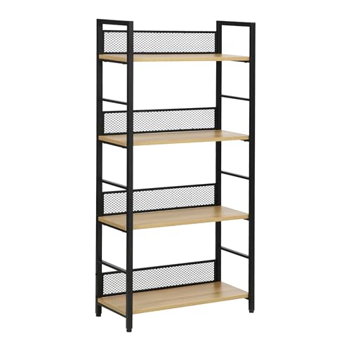 SIGNAL MEBLE, RAW R4, Bücherregal, 121x60x28 cm, 4 Ablagen, Industriedesign, Holz/Metall, Belastbarkeit 25 kg von SIGNAL MEBLE