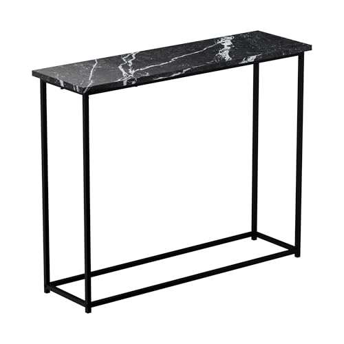 SIGNAL MEBLE, ROSSIC, Konsolentisch mit Marmor-Effekt, 100 x 30 x 80 cm, Schwarz, Belastbarkeit 25 kg von SIGNAL MEBLE