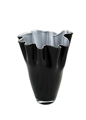 SIGNATURE HOME COLLECTION Glasvase Silber schwarz Blumenvase mundgeblasen 21 x 21 x 30 cm von SIGNATURE HOME COLLECTION
