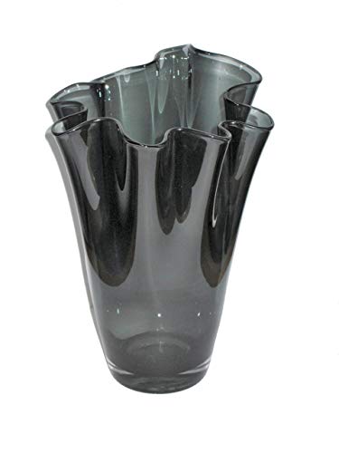 SIGNATURE HOME COLLECTION Glasvase mundgeblasen Dekovase Blumenvase grau, Glas, Rauchgrau, 21 x 21 x 30 cm von SIGNATURE HOME COLLECTION