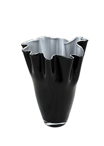 SIGNATURE HOME COLLECTION Glasvase Silber schwarz Blumenvase mundgeblasen 21 x 21 x 30 cm von SIGNATURE HOME COLLECTION