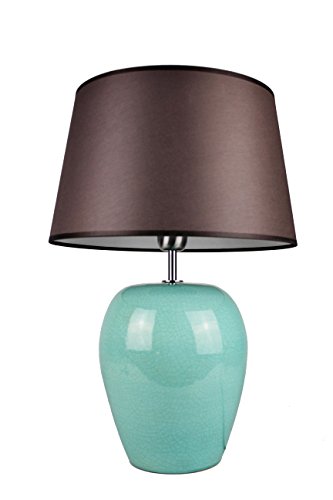 SIGNATURE HOME COLLECTION CI-LB/VN-BL+CO-SI-A221.52-A Nachttischlampe, Keramik, 60.0 watts, E27, türkis, 21.0 x 21.0 x 49.0 centimeters von SIGNATURE HOME COLLECTION