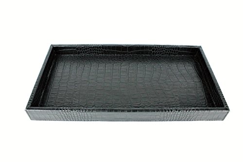 SIGNATURE HOME COLLECTION Tablett, Kunstleder, schwarz, 36 x 19 x 3 cm von SIGNATURE HOME COLLECTION