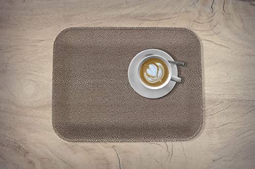 SIGNATURE HOME COLLECTION flaches Kaffeetablett in Rochenhaut Optik, Kunstleder, braun, groß von SIGNATURE HOME COLLECTION