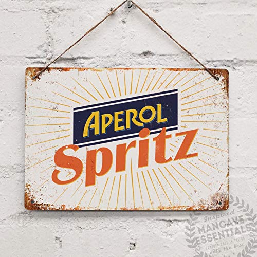 SIGNCHAT Aperol Spritz Cocktail Prosecco Vintage Blechschild Metalldekor Metallschild Wand Metall Blechschild 20,3 x 30,5 cm von SIGNCHAT