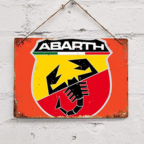SIGNCHAT Vintage Abarth Auto Blechschild Metalldekor Metallschild Wand Metall Blechschild 20,3 x 30,5 cm von SIGNCHAT