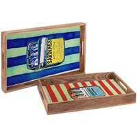 2er-Set dekorative Tabletts aus Holz und Harz mit Sardinenmotiv, ideal für Küche und Esszimmer, maritimes Dekor 2er-Set dekorative Tabletts aus Holz und Harz mit Sardinenmotiv, ideal für Küche und Esszimmer, maritimes Dekor von SIGNES GRIMALT