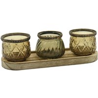 Signes Grimalt - 3U Kerzenhalter, Tablett, Vasen und Kerzenhalter, Braun – 8 x 26 x 9 cm - Marrón von SIGNES GRIMALT