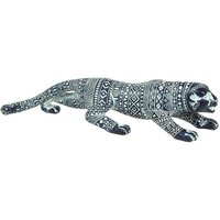 Signes Grimalt - Afrikanische Figur und Elefantenfiguren Afrikanischer und Elefant Leopard 7x30x7cm 20218 - Gris von SIGNES GRIMALT