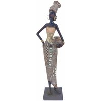 Signes Grimalt - Afrikanische Figurenfiguren Afrikanische afrikanische Figur und braune Elefanten 5x10x33cm 28740 - Marrón von SIGNES GRIMALT