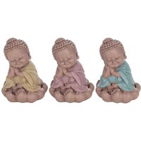 Signes Grimalt - Buddha -Figurenfiguren Buddha -Figur meditiert 3 Uni. Buddhas Brown 9x9x12Cm 28808 - Marrón von SIGNES GRIMALT