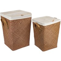 Dekorationskorb Aufbewahrungskörbe Kleidung 2 Uni Brown Körbe 45x31x31cm 27302 - Marrón - Signes Grimalt von SIGNES GRIMALT