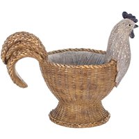 Signes Grimalt - Dekorationskorb Korb mit gallo -braunen Tabletts 26x18x30cm 25124 - Marrón von SIGNES GRIMALT