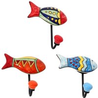 Dekorativer Wandhänger mit 3 Haken im Fisch-Design zum Aufhängen von Kleidung und Accessoires, ideal für Zuhause von SIGNES GRIMALT