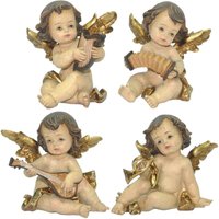 Engel 4 verschiedene Weihnachtsfiguren aus Kunstharz, 8 x 6 x 10 cm, goldene Heimdekoration Engel 4 verschiedene Weihnachtsfiguren aus Kunstharz, 8 x 6 x 10 cm, goldene Heimdekoration von SIGNES GRIMALT