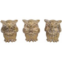 Signes Grimalt - Eulenfigur Figuren buho 3 uni Abbildung 12x8x8cm 27968 - Dorado von SIGNES GRIMALT