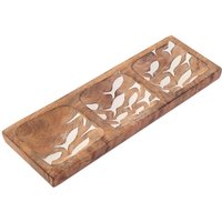 Signes Grimalt - Fach 3 Standorte Fischkisten und Tabletts Rechteckiges braunes Tablett – 3 x 30 x 10 cm von SIGNES GRIMALT