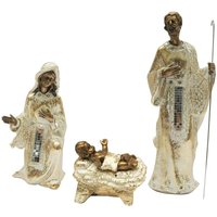 Geburt 3 Stk. Weiße Weihnachtsfiguren aus Kunstharz von SIGNES GRIMALT