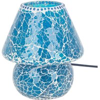 Indisch-blaue Mosaik-Tischlampe aus Glas und Gips, 23 x 19 x 19 cm Indisch-blaue Mosaik-Tischlampe aus Glas und Gips, 23 x 19 x 19 cm von SIGNES GRIMALT