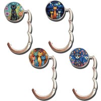 Katzen-Handtaschenhalter, 4er-Set, Metall-Tischhalter, tragbares und faltbares Accessoire Katzen-Handtaschenhalter, 4er-Set, Metall-Tischhalter, tragbares und faltbares Accessoire von SIGNES GRIMALT
