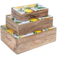 Signes Grimalt - Küchenbox Setzen Sie 3 Boxen Zitronenkästen und braune Tabletts 25x18x9cm 16583 - Marrón von SIGNES GRIMALT