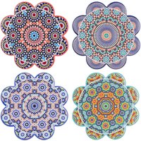 Mandala Untersetzer 4U grau rund – 4er-Set – ideal für Vintage-Küchendekoration – schützen Sie Ihre Möbel mit Stil - Signes Grimalt von SIGNES GRIMALT