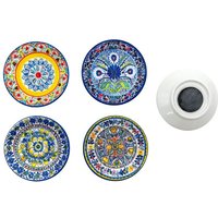 Mehrfarbiger hydraulischer Keramik-Dekomagnet im mediterranen Stil, 4 einzigartige Designs, Dekoration für Zuhause und Büro von SIGNES GRIMALT