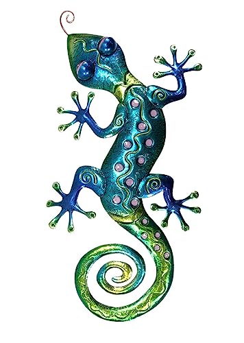SIGNES GRIMALT Salamander oder Gecko Wand XL aus Metall, blau und grün, Modell ZIG ZAG, Höhe 60 cm von SIGNES GRIMALT