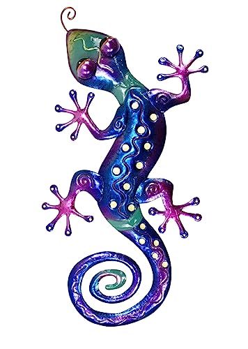 SIGNES GRIMALT Salamander oder Gecko Wanddeko XL aus Metall, blau und violett, Modell ZIG ZAG, Höhe 60 cm von SIGNES GRIMALT