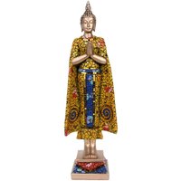 Signes Grimalt - Buddha Buddhas orangefarbene Buddha-Figur – 43 x 13 x 9 cm, hochwertiges Kunstharz von SIGNES GRIMALT