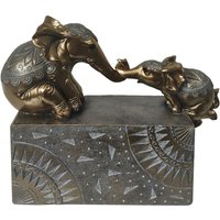 Signes Grimalt - Figur Afrikanische Elefanten und Graue Elefanten 18x23x8cm - Gris von SIGNES GRIMALT