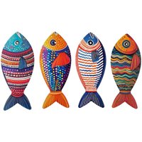 Signes Grimalt - Fisch-Untersetzer, 4 Einheiten, nautische Dekoration für die Küche, praktisches und farbenfrohes Accessoire, ideal für Tisch und von SIGNES GRIMALT