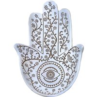 Signes Grimalt - Hand der Fatima Teller Tabletts Handfigur Weiß 3x32x24cm - Blanco von SIGNES GRIMALT