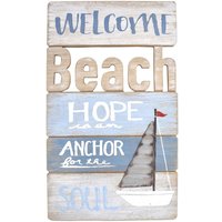 Signes Grimalt - Holz Holzplattenwand Welcom Wall Advolome Blue Holzplatten 1x25x46cm 29422 von SIGNES GRIMALT