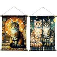 Signes Grimalt - Katze aufrollbare Leinwand 2 Diff, modernes dekoratives Wandbild, zeitgenössische Kunstverzierung für Zuhause von SIGNES GRIMALT