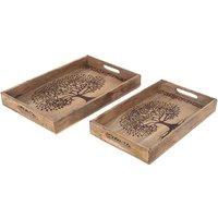 Signes Grimalt - Life Tree Tabletts 2 u Tabletts Brown Decoration Tably - 5x43x28cm - Marrón von SIGNES GRIMALT