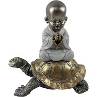 Signes Grimalt - Monk Figur mit Turtle Buddhas Silber Buddha - 17x17x12cm - Plateado von SIGNES GRIMALT