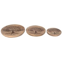 Signes Grimalt - Runde Gerichte 3 u Tabletts Brown Decoration Tably - 3x25x25cm - Marrón von SIGNES GRIMALT