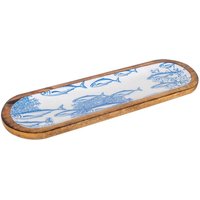 Tray Fischboxen und Tabletts Ovales blaues Dekorationstablett – 2 x 46 x 14 cm - Signes Grimalt von SIGNES GRIMALT