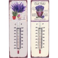 Signes Grimalt - Wand adorno Thermometer 10x29cm Set 2U Multicolor -Metallmetallplatten 1x11x29cm 18172 - Multicolor von SIGNES GRIMALT