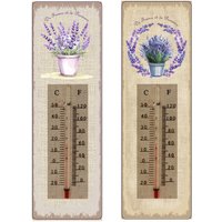 Thermometer 2U Holzplatten Rechteckiges braunes Thermometer – 25 x 8 x 1 cm - Marrón - Signes Grimalt von SIGNES GRIMALT