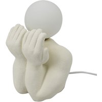 Tischlampe mit menschlicher Figur, weißes Porzellan, böhmische Wohndekoration von SIGNES GRIMALT