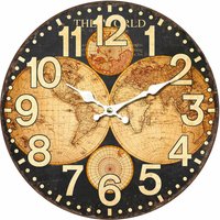 Wand adorno Uhr Mapamundi Wandwandbraun Uhren 4x34x34cm 27819 - Marrón - Signes Grimalt von SIGNES GRIMALT