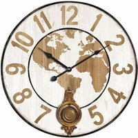 Signes Grimalt - Wand adorno Uhr World Wall Clock Brown Uhren 4x58x58cm 28574 - Marrón von SIGNES GRIMALT