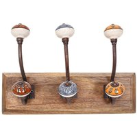 Signes Grimalt - Wandhalter mit 3 rustikalen Knöpfen für Heimdekoration und Aufbewahrung, multifunktionale Garderobe für Eingangsbereich und Signes Grimalt - Wandhalter mit 3 rustikalen Knöpfen für Heimdekoration und Aufbewahrung, multifunktionale Garderobe für Eingangsbereich und von SIGNES GRIMALT