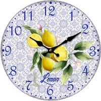 Zitronenflieder Runde Uhr - 34x34x4cm Vintage-Wanduhren zum Dekorieren Weltkartendesign mdf - Lila - Signes Grimalt von SIGNES GRIMALT
