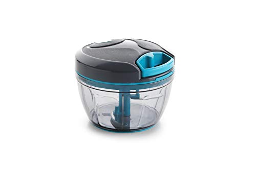 Manueller Lebensmittelzerkleinerer,Manuelle Küchenmaschine,Manueller Gemüseschneider mit verschiedenen Hackgrößen,Handnahrungszerkleinerer mit Edelstahlklingen (16 oz) von SIGNORA WARE