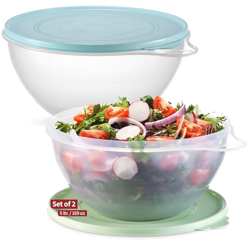 SIGNORA WARE Große Frischhaltedosen mit Deckel 2er Set - Langlebige Lebensmittelbehälter mit Deckel Luftdicht - Lebensmittelqualität Non-BPA Kunststoff Salatschüssel mit Deckel Restbehälter - SIGNORA WARE Große Frischhaltedosen mit Deckel 2er Set - Langlebige Lebensmittelbehälter mit Deckel Luftdicht - Lebensmittelqualität Non-BPA Kunststoff Salatschüssel mit Deckel Restbehälter - von SIGNORA WARE
