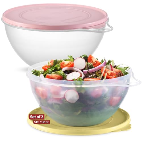 SIGNORA WARE Große Frischhaltedosen mit Deckel 2er Set - Langlebige Lebensmittelbehälter mit Deckel Luftdicht - Lebensmittelqualität Non-BPA Kunststoff Salatschüssel mit Deckel Restbehälter - SIGNORA WARE Große Frischhaltedosen mit Deckel 2er Set - Langlebige Lebensmittelbehälter mit Deckel Luftdicht - Lebensmittelqualität Non-BPA Kunststoff Salatschüssel mit Deckel Restbehälter - von SIGNORA WARE